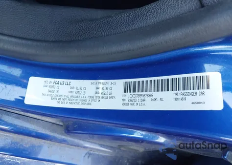 2015 Chrysler 200 Limited z USA, uszkodzony, nr VIN 1C3CCCAB5FN676806